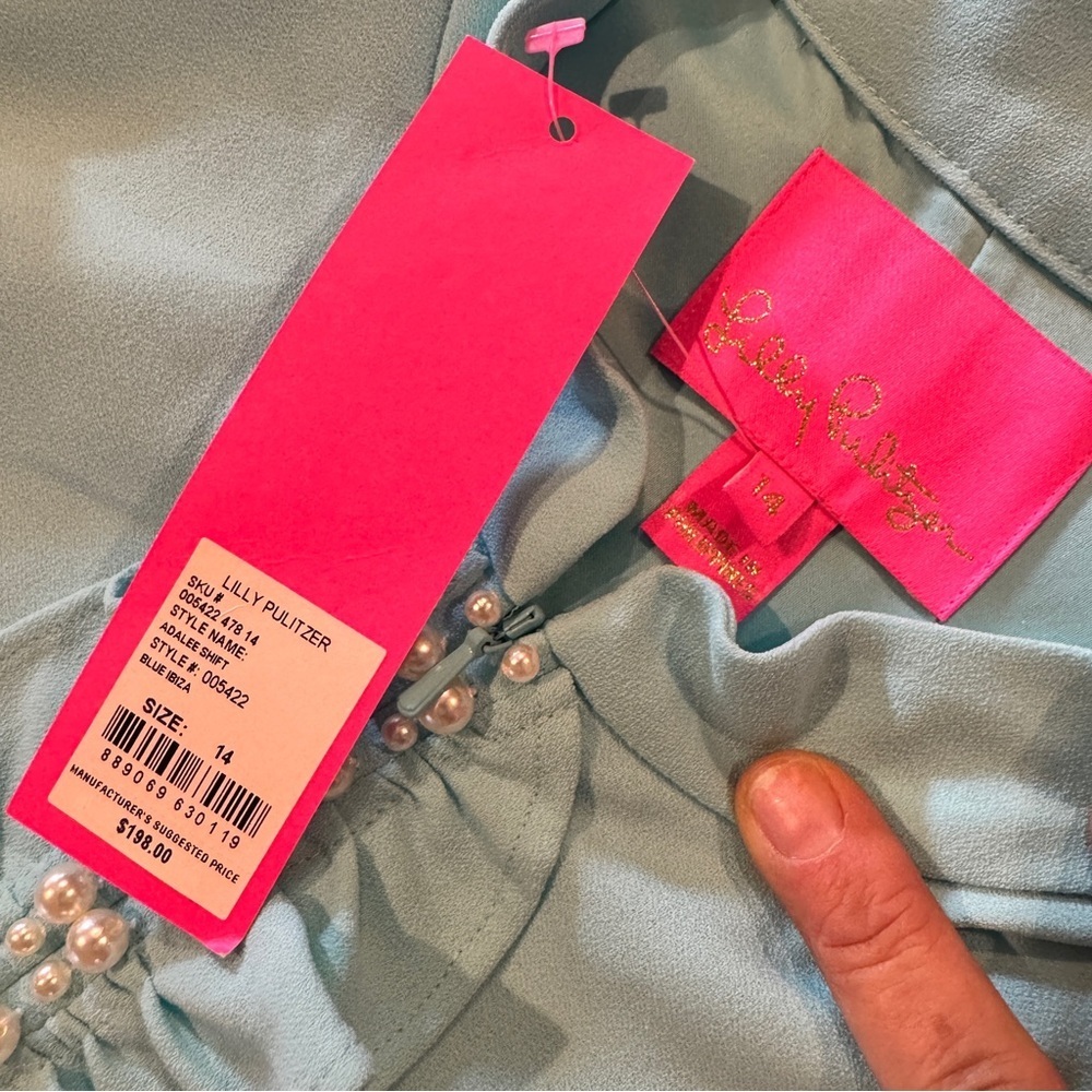 Lilly Pulitzer Adalee Shift Dress Size 14 NWT Blue Ibiza - Picture 2 of 6